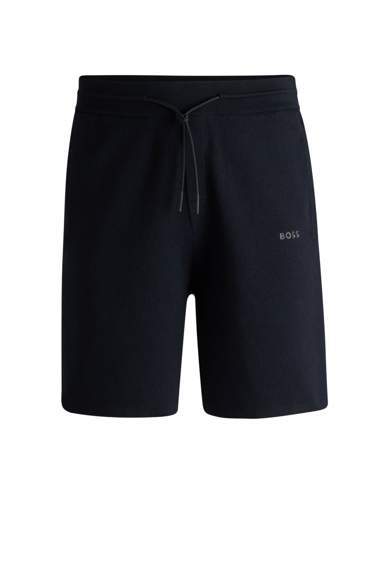 Regular-fit shorts in thermoregulating cotton-blend fabric, Dark Blue