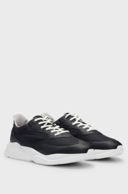 Running-inspired trainers with contrast details, Dark Grey