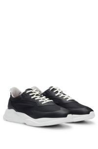 Running-inspired trainers with contrast details, Dark Grey