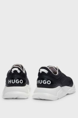 Running-inspired trainers with contrast details, Dark Grey