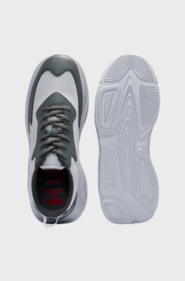 Running-inspired trainers with contrast details, Light Grey