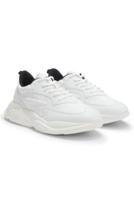 Running-inspired trainers with contrast details, White