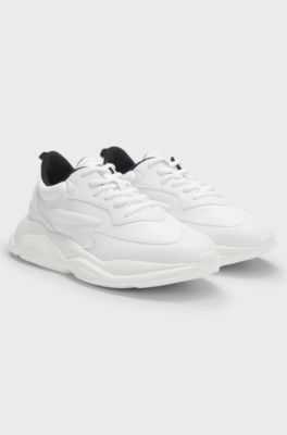 Running-inspired trainers with contrast details, White