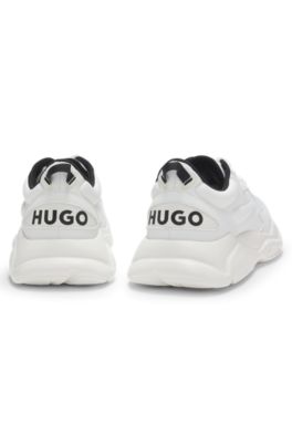 Running-inspired trainers with contrast details, White