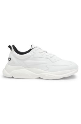Running-inspired trainers with contrast details, White