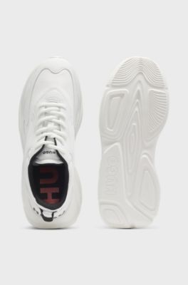Running-inspired trainers with contrast details, White