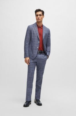 BOSS - Slim-Fit Hose aus kariertem Serge