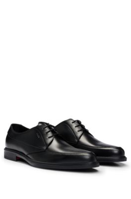 HUGO Leather Derby lace up shoes with embossed branding