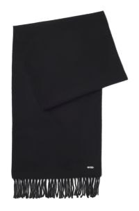 Schal aus Wolle mit Logo-Niete, Schwarz