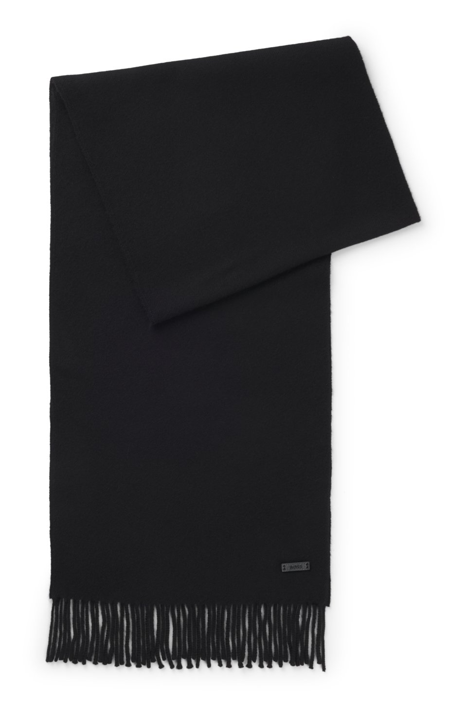 Italian-made scarf in wool with logo patch