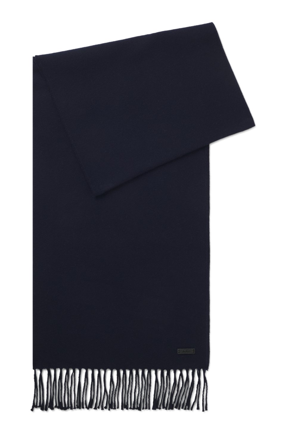 Italian-made scarf in wool with logo patch