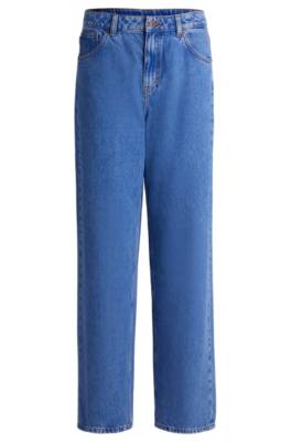 Hugo Relaxed-fit Jeans In Blue Stonewashed Denim