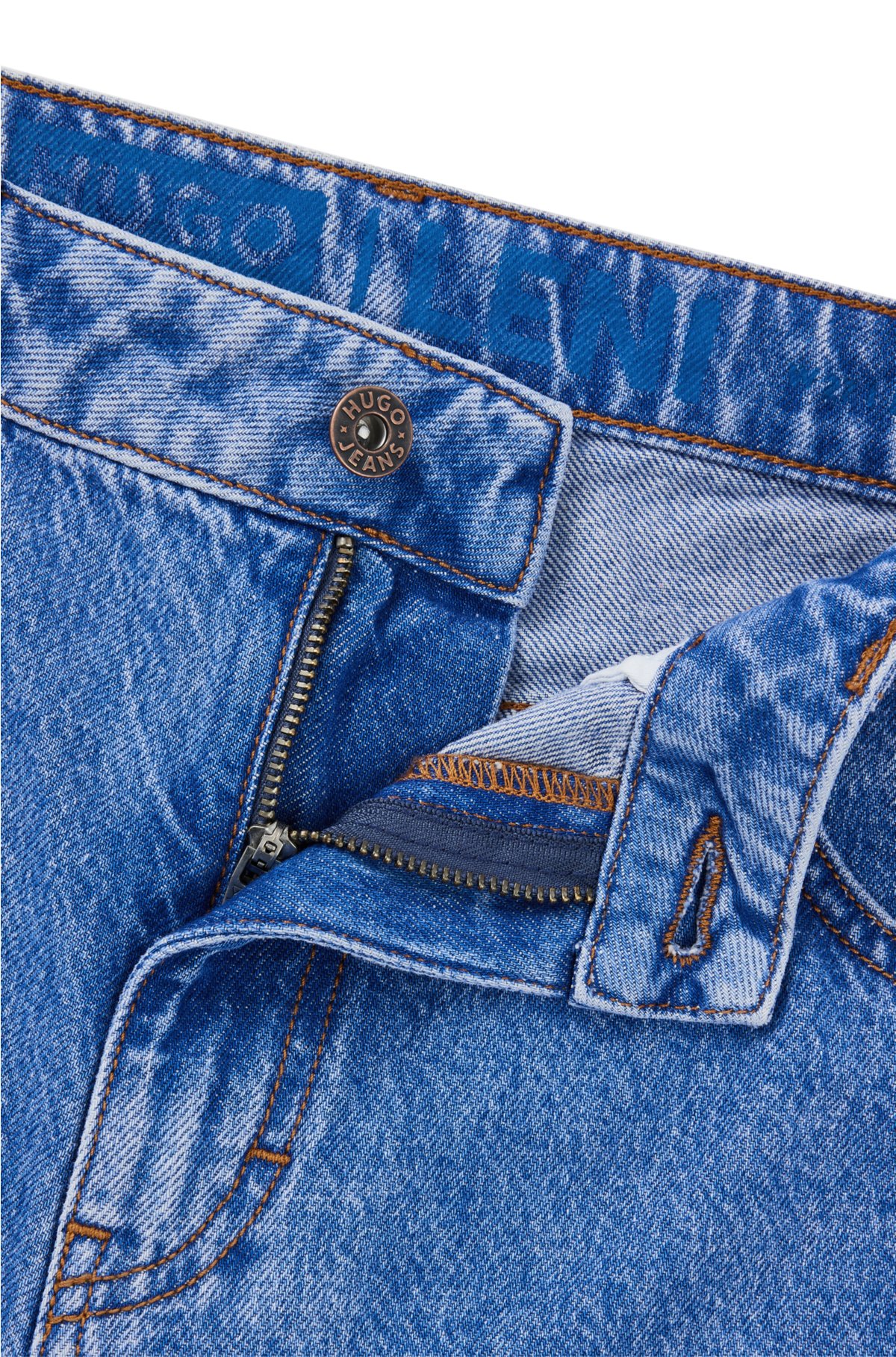 Relaxed-fit jeans in blue stonewashed denim, Blue