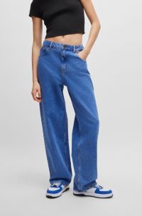 Relaxed-Fit Jeans aus blauem Stone-washed-Denim, Blau