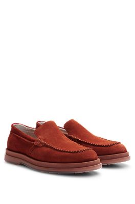 Hugo boss cheap mens suede loafers