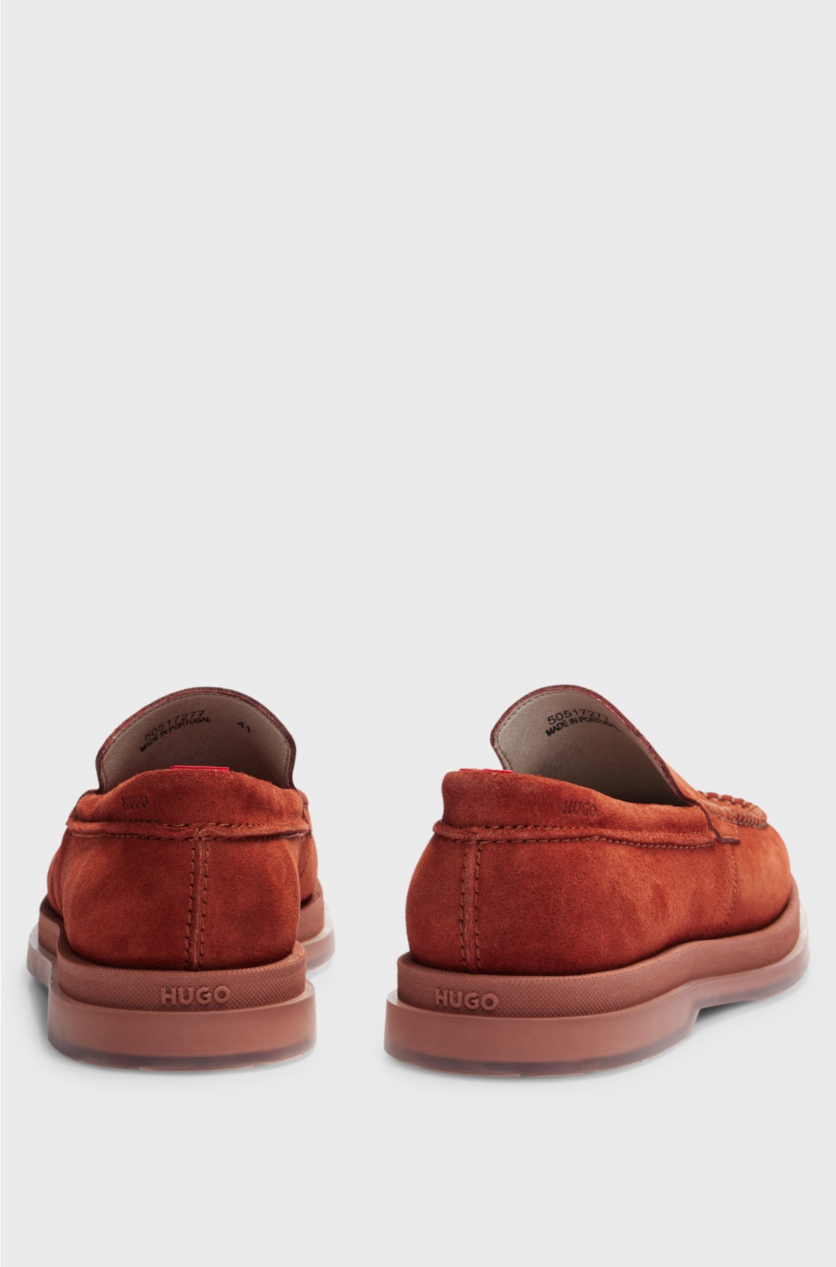 Suede loafers with translucent rubber sole, Light Brown
