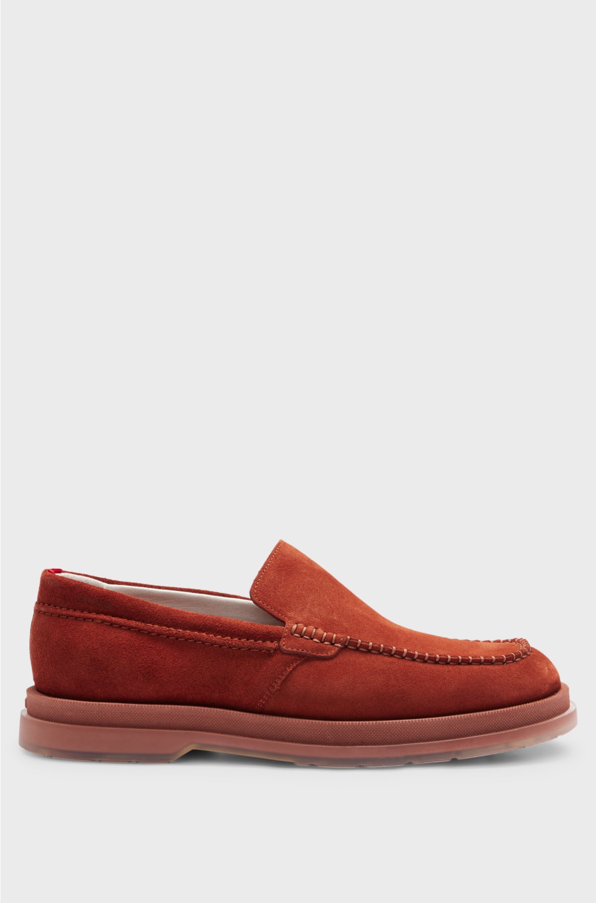Suede loafers with translucent rubber sole, Light Brown