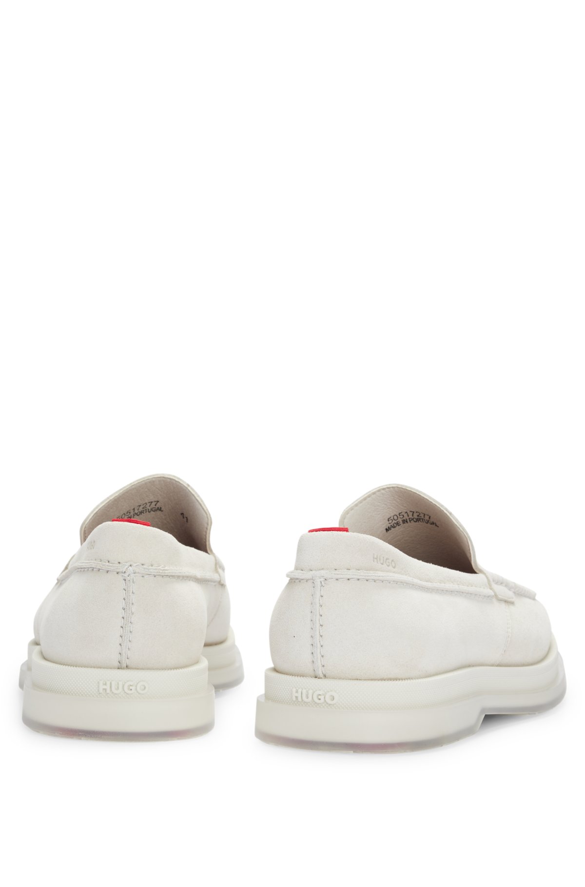 Suede loafers with translucent rubber sole, Light Beige