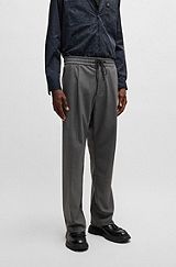 Loose-fit trousers in checked super-flex material, Grey