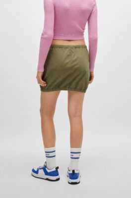 HUGO - コットンポプリン パラシュートスカート フロントジップ 