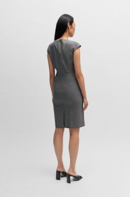 Robe en laine vierge fil à fil effet trompe l'œil