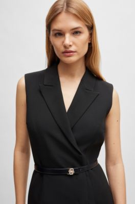 BOSS Reversible belt in Italian leather with doublemonogram buckle