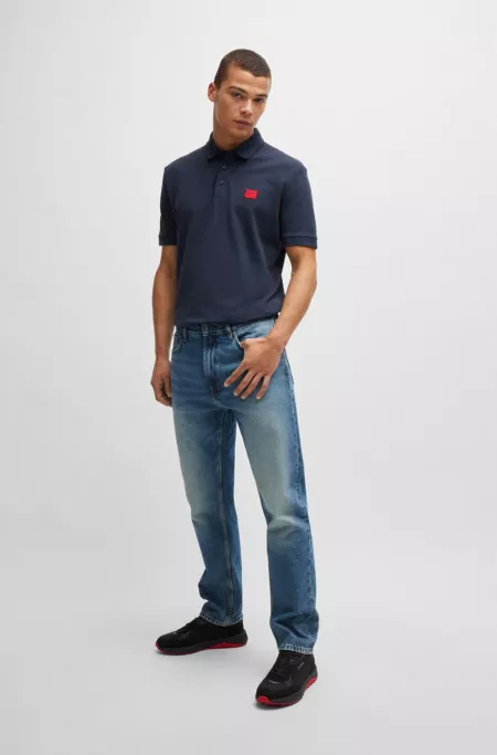 Regular-fit jeans in blue denim with regular rise