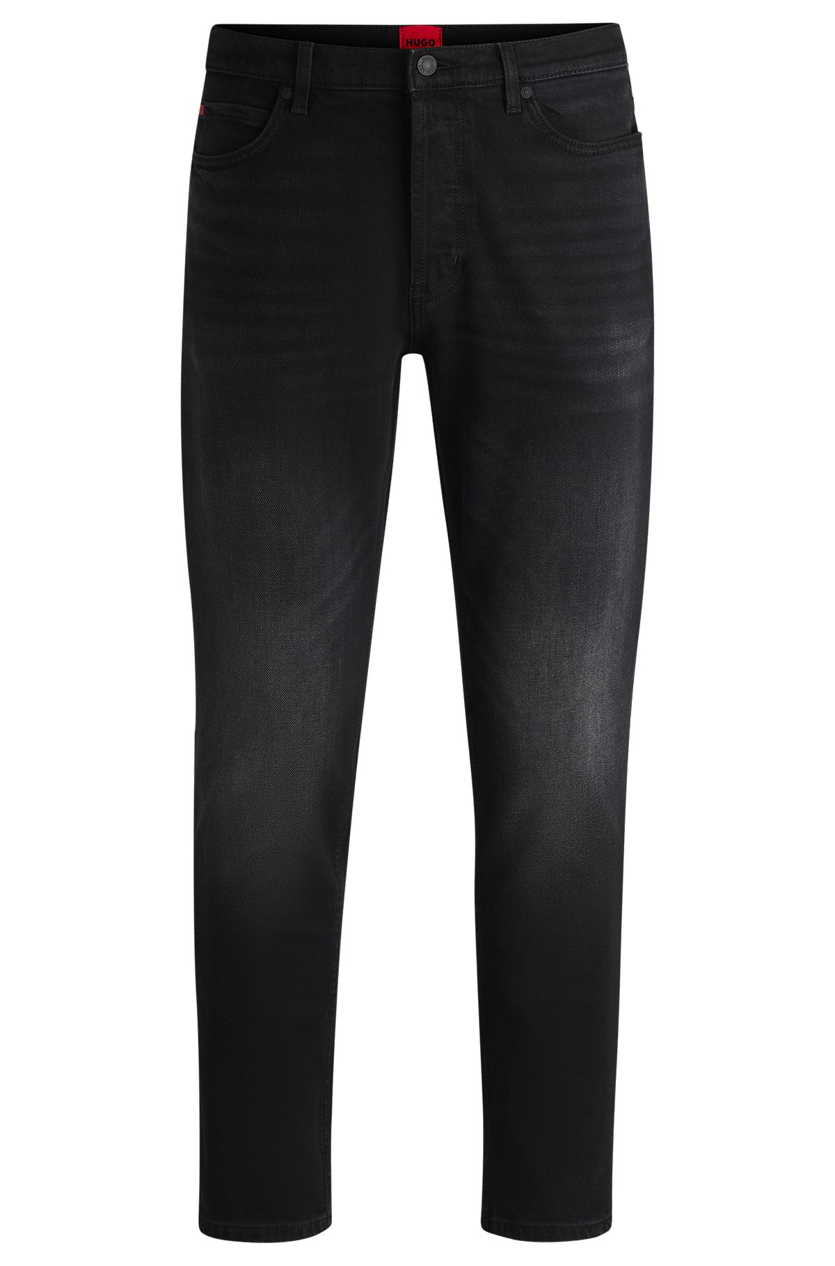 Tapered-fit jeans in black-black stretch denim, Black