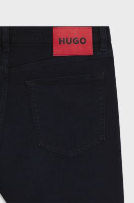 Extra-slim-fit jeans in blue-black stretch denim, Dark Blue