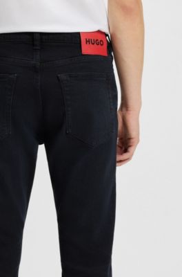Extra-slim-fit jeans in blue-black denim, Dark Blue