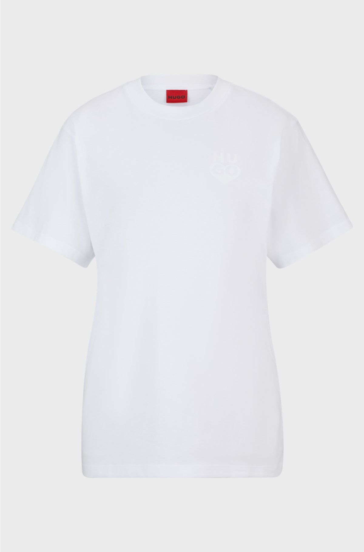 Cotton-jersey T-shirt with new-season logo, White