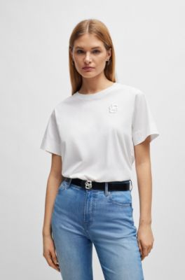 BOSS Reversible belt in Italian leather with doublemonogram buckle