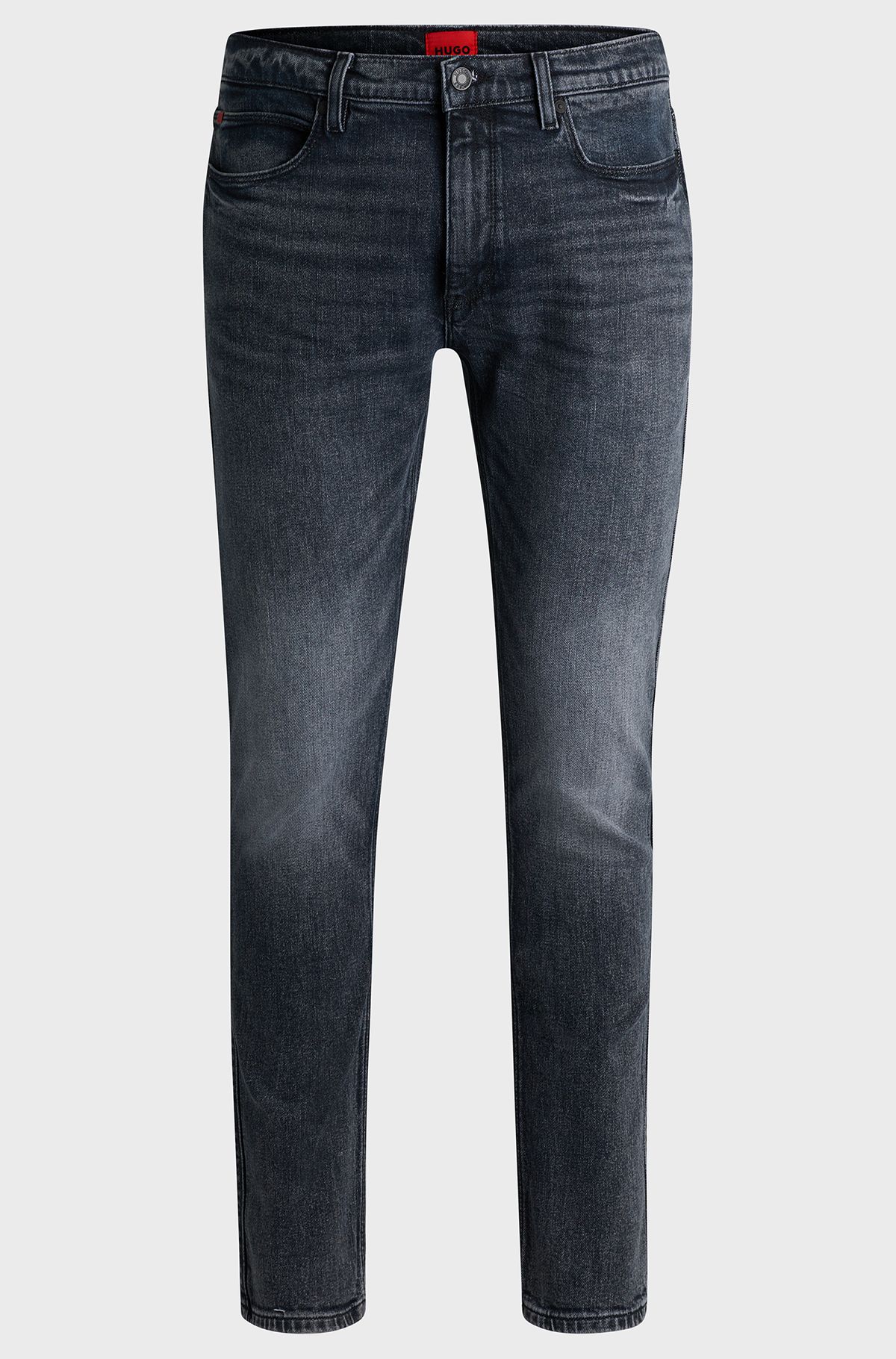 Extra-slim-fit jeans in dark-blue stretch denim, Dark Grey