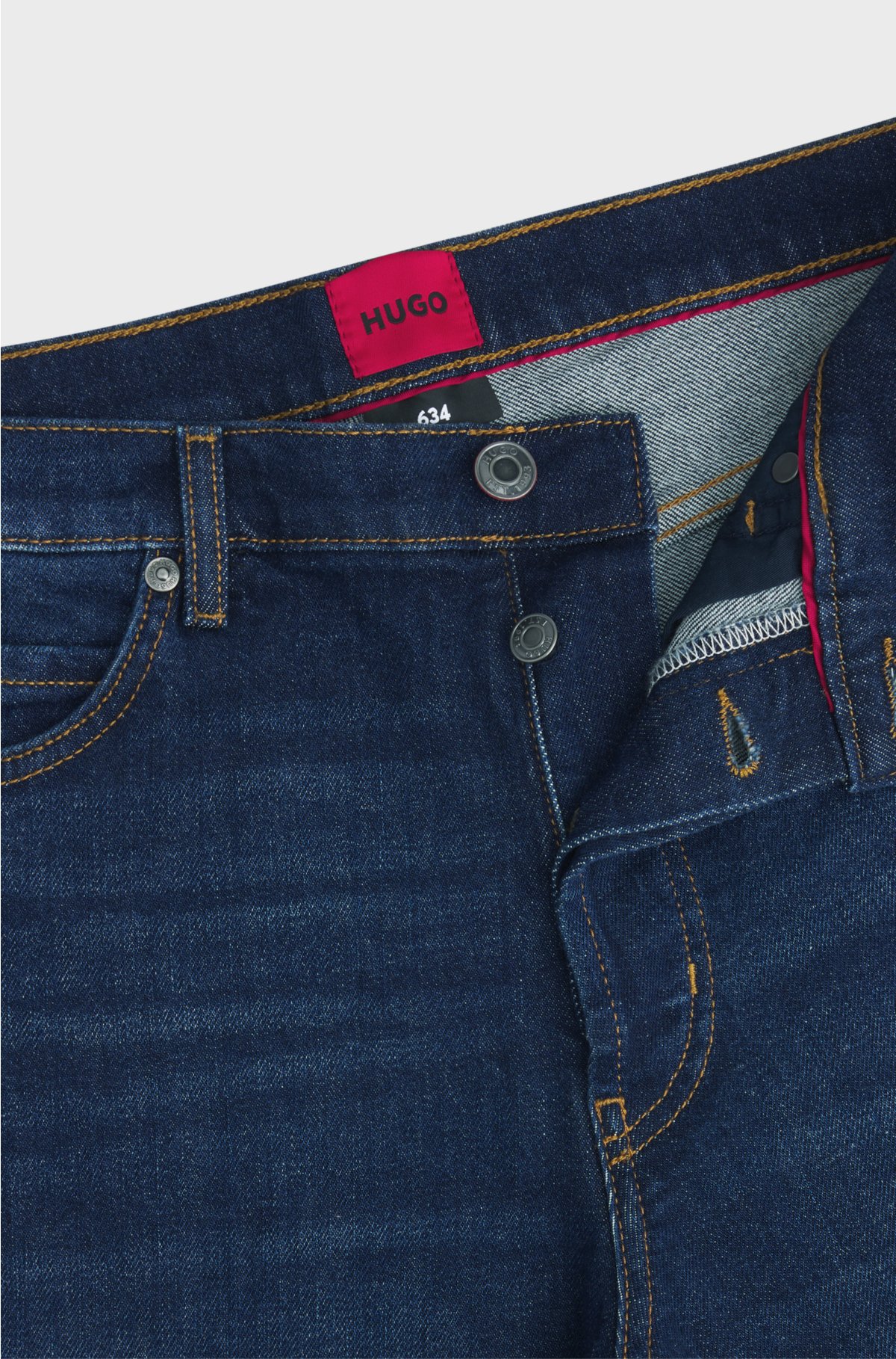 Tapered-fit jeans in blue comfort-stretch denim, Dark Blue