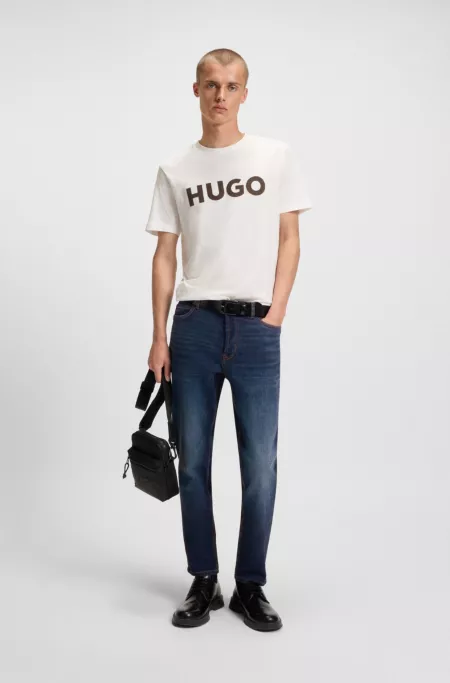 Jean Tapered en denim stretch bleu foncé