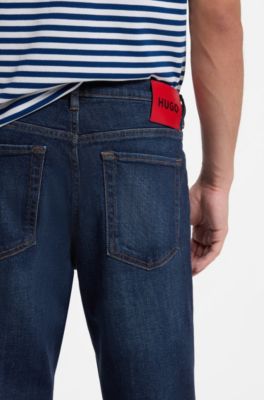 Stretch tapered-fit jeans, Dark Blue