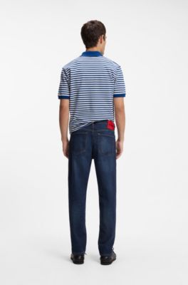 Tapered-fit jeans in dark-blue stretch denim, Dark Blue
