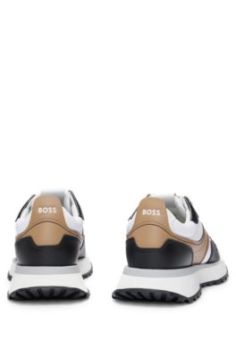 BOSS - Mixed-material trainers in signature colours 