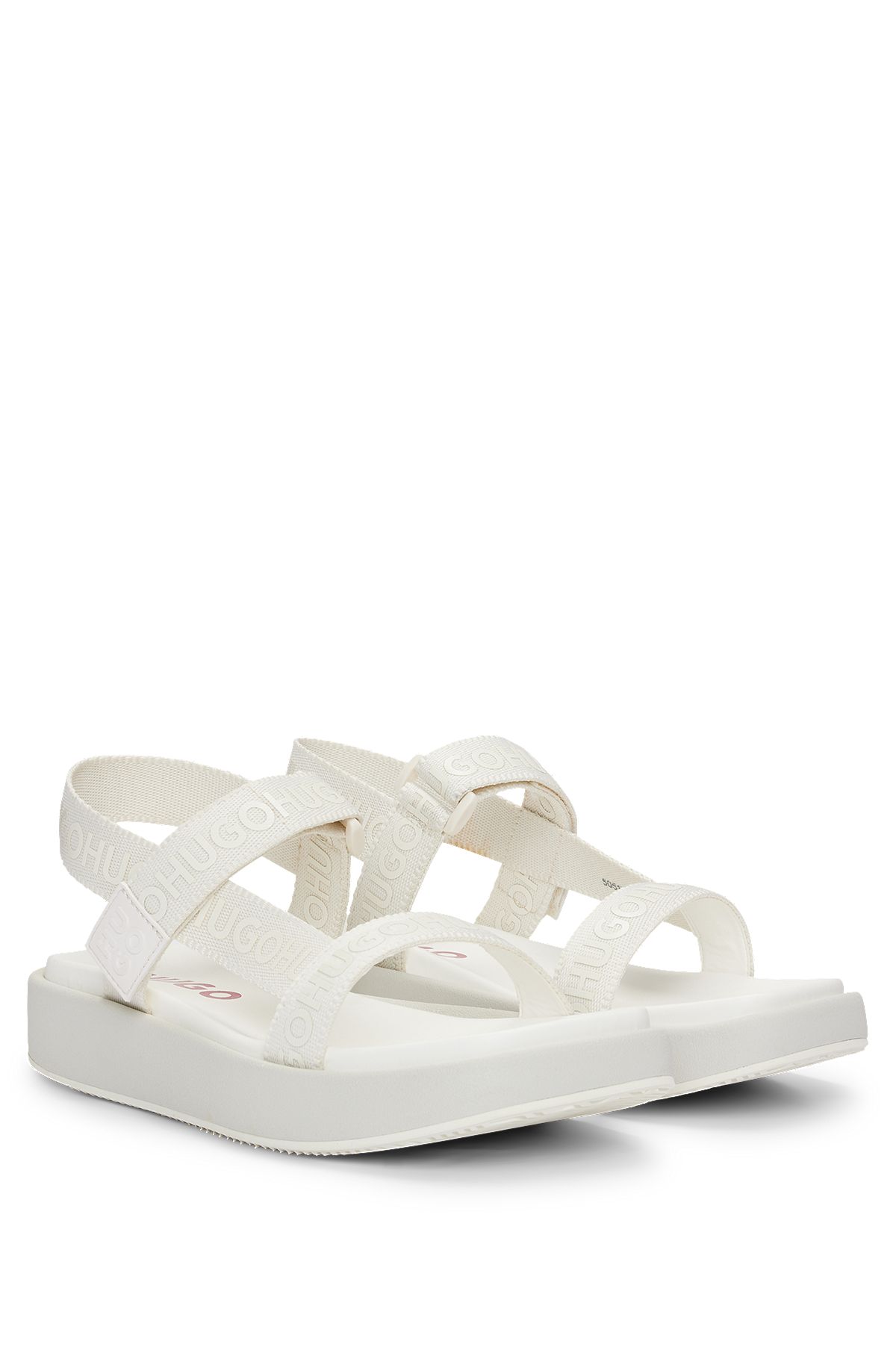 Sandálias com logótipo sobreposto e alças da marca, Branco