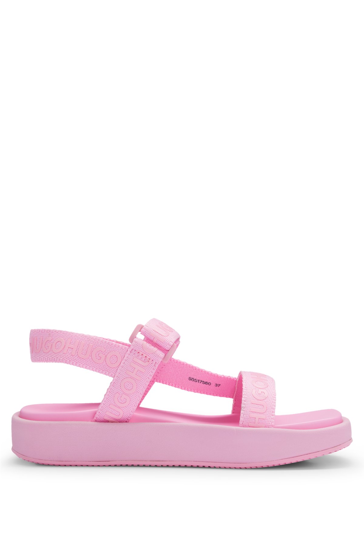 Stacked-logo sandals with branded straps, Pink