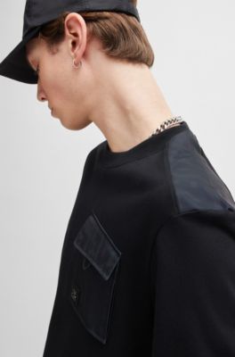 HUGO - Interlock-cotton T-shirt with animal-print trims