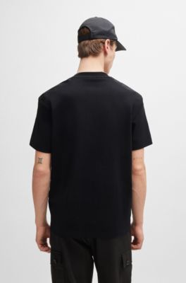 HUGO - Interlock-cotton T-shirt with animal-print trims