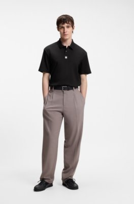 Hugo Interlock-cotton polo shirt with stacked logo pikéer herr – bild 2
