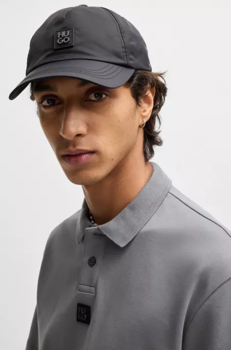 Interlock-cotton polo shirt with stacked logo