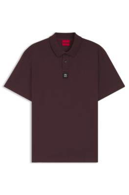 Interlock-cotton polo shirt with stacked logo 4