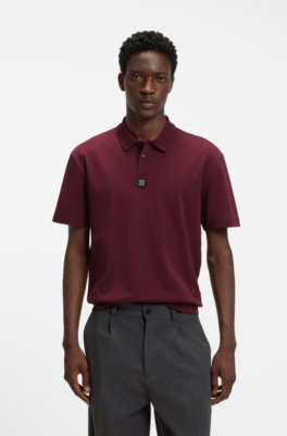 Interlock-cotton polo shirt with stacked logo