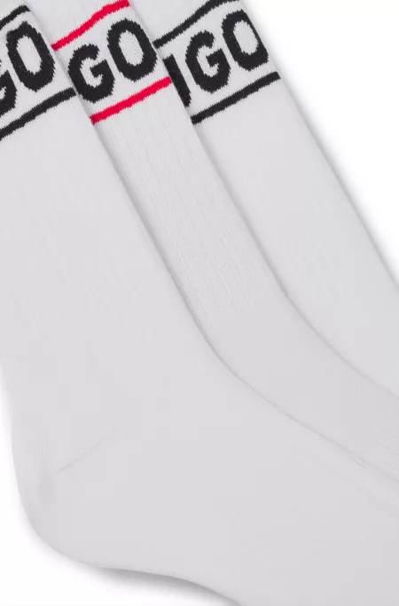 Three-pack of short-length socks with logo