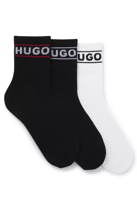 Three-pack of short-length socks with logo