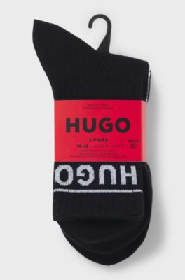 Three-pack of short-length socks with logo, White / Black