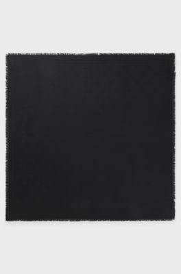 Modal scarf with stacked-logo jacquard, Black